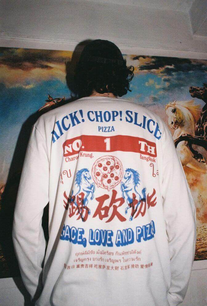 Kick Chop Slice logo tee, back print